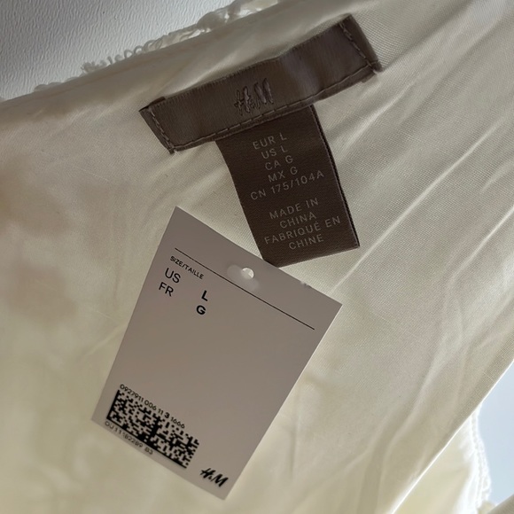 H&M White Lace Midi Strapless Engagement Dress Size L - Picture 3 of 5